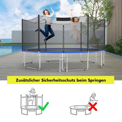 Ochranná síť trampolíny pro kulaté rámy 366 cm se zipem