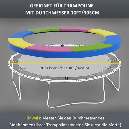 Kryt okraje trampolíny Ø305 cm, barevný, odolný proti počasí a UV ochrana, ideální pro zahradní trampolíny |.de