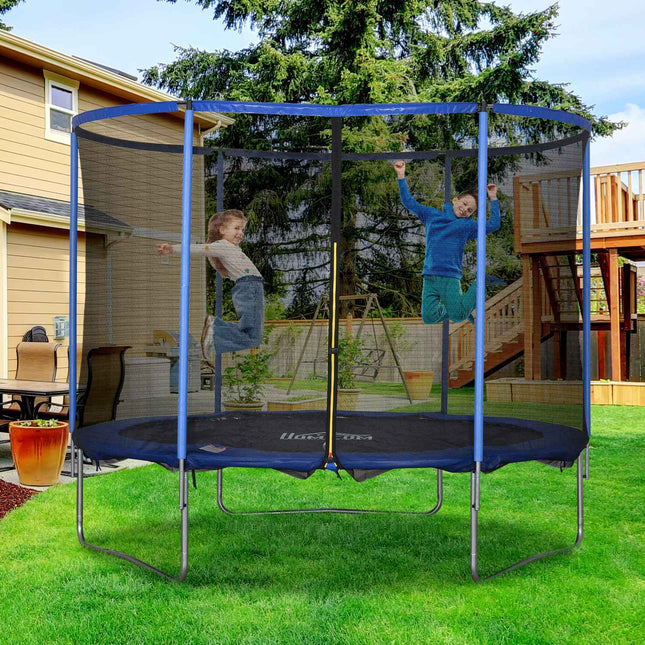 Fitness trampolína s ochrannou sítí, modro-černá, Ø305 cm