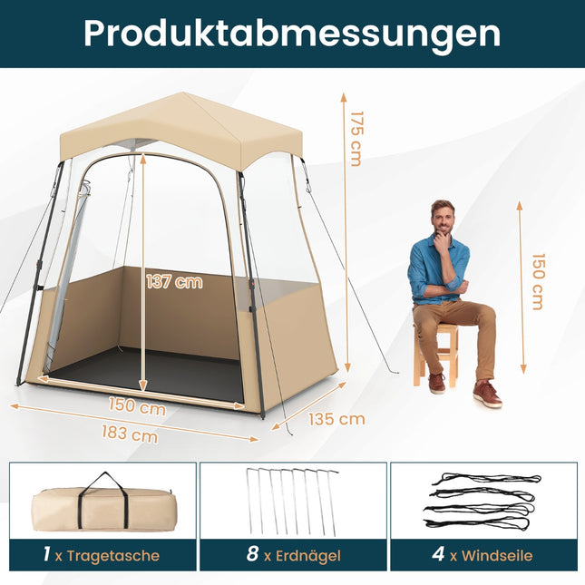 Transparante buitentent, Oxford-stof, 183x135x175 cm