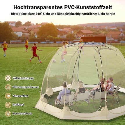 Průhledný PVC pop-up bublinový stan pro 5-6 osob, 265x265 cm