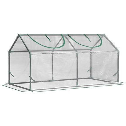 Průhledný PVC skleník s oknem - 120x60x60 cm
