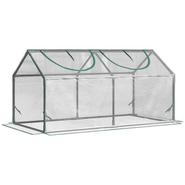 Průhledný PVC skleník s oknem - 120x60x60 cm