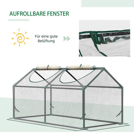 Průhledný PVC skleník s oknem - 120x60x60 cm