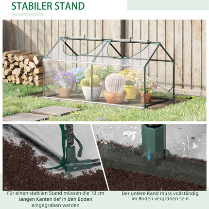 Průhledný PVC skleník s oknem - 120x60x60 cm