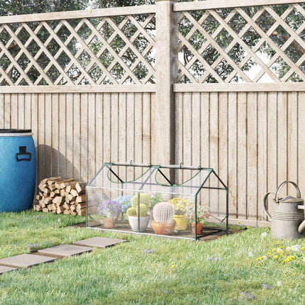 Průhledný PVC skleník s oknem - 120x60x60 cm
