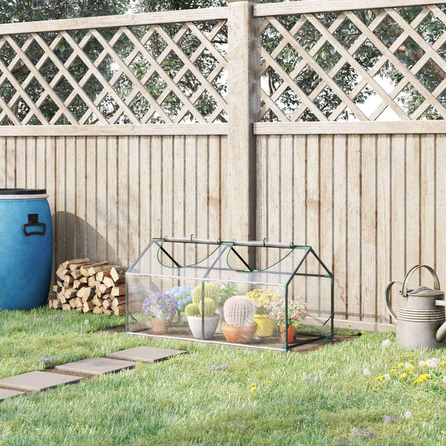 Průhledný PVC skleník s oknem - 120x60x60 cm