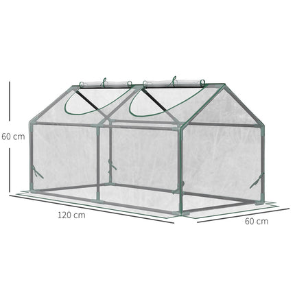 Průhledný PVC skleník s oknem - 120x60x60 cm