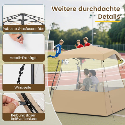 Průhledný pop-up kempingový stan, do každého počasí, 160x160x176 cm