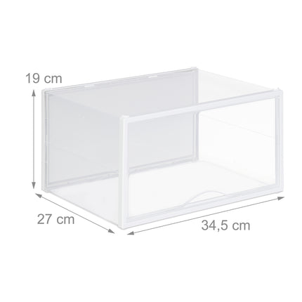 Průhledné boxy na boty s dvířky, 6 ks stohovatelné