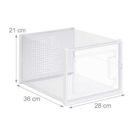 Průhledné úložné boxy na boty, sada 6 ks