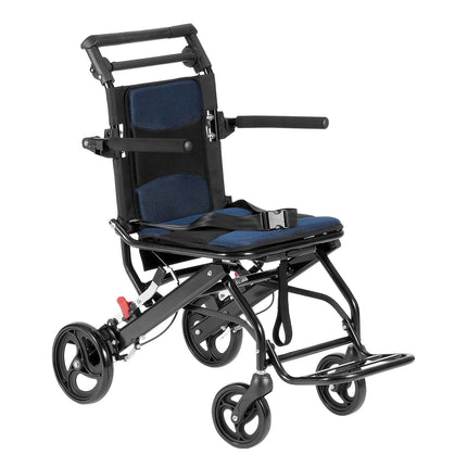 Transport Wheelchair, Foldable Aluminum, 40 cm Seat, 220 lb