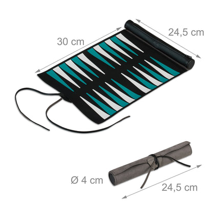 Cestovní backgammon, rolovací v imitaci kůže