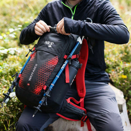 Travel Backpack 35L, Red – Ventilated, Rain Cover
