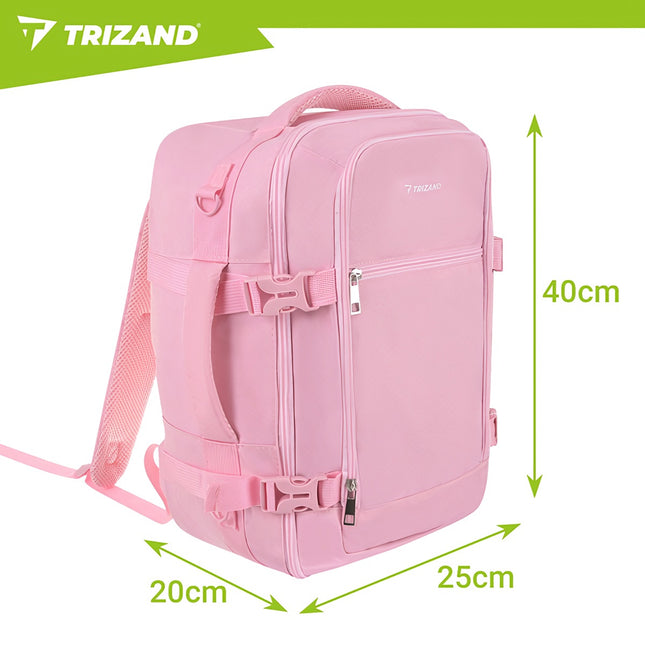 Cestovní batoh 40x25x20cm růžový, lehké příruční zavazadlo