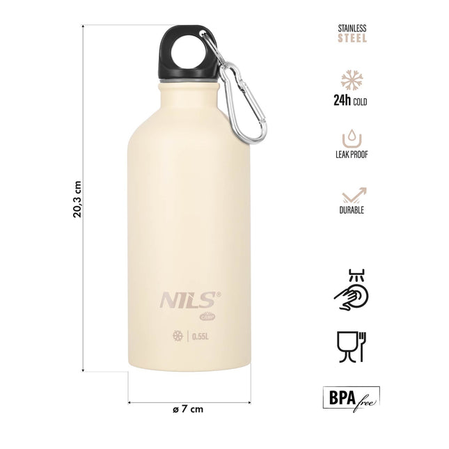 Cestovní lahev 550ml béžová – nepropustná
