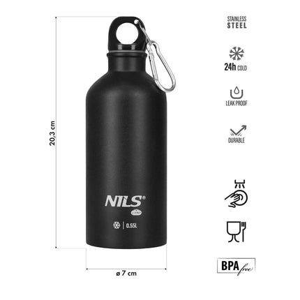 Cestovní lahev 550ml černá – nepropustná, přenosná