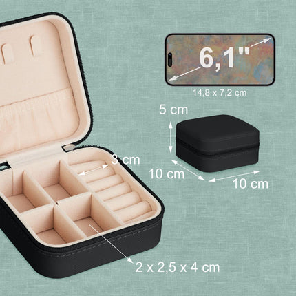 Travel Jewellery Case – Compact Leather Look Organizer