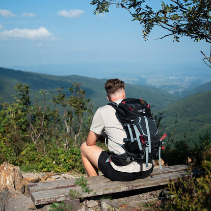 Cestovní batoh černý 30 l+10 l – rozšiřitelný