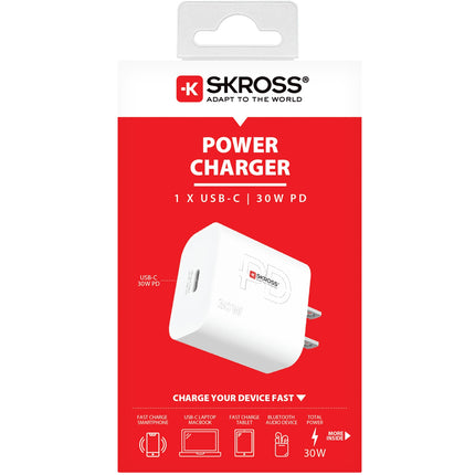 Cestovní nabíječka USA/Japonsko atd. USB-C PD 30W neuzemněná