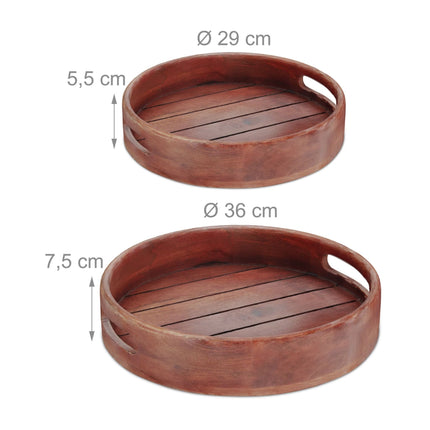 Tablett aus Mangoholz 2er Set