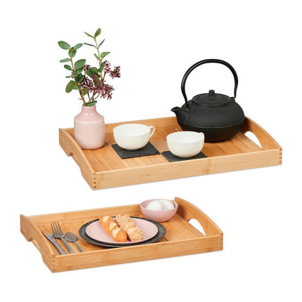 Trays in bamboo - set of 2