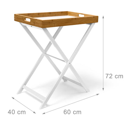 Servírovací stolek ze dřeva a bambusu 72 cm