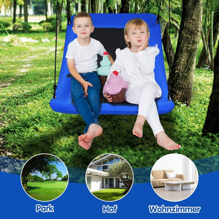 Baumschaukel Nestschaukel mit verstellbarem Seil Outdoorschaukel 83 x 155 cm Blau