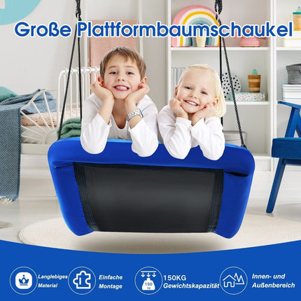 Baumschaukel Nestschaukel mit verstellbarem Seil Outdoorschaukel 83 x 155 cm Blau