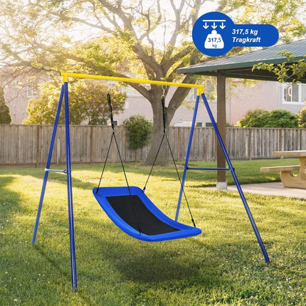 Baumschaukel Nestschaukel mit verstellbarem Seil Outdoorschaukel 83 x 155 cm Blau
