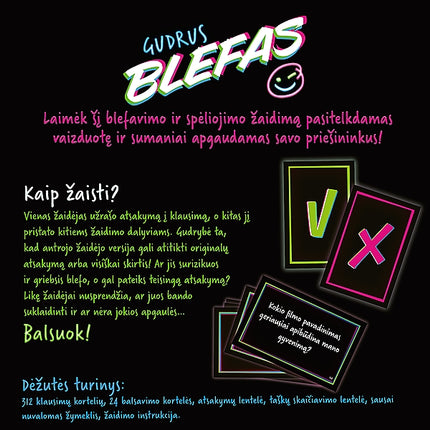 Trefl desková hra Double Bluff (v litevštině)