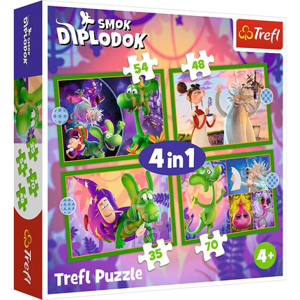 Trefl Diplodocus sada puzzle 4 v 1