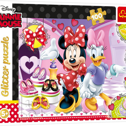 Trefl Disney třpytivé puzzle Minnie Mouse, 100 ks