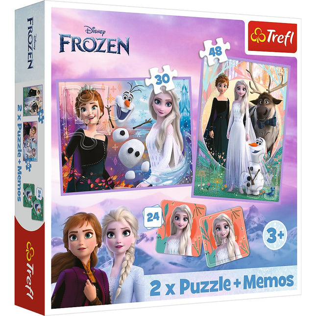 Trefl Frozen sada puzzle s kartami Memo Frozen II