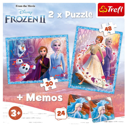 Trefl Frozen sada puzzle s kartami Memo Frozen II