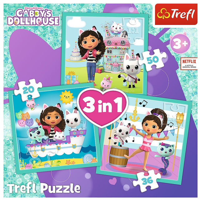 Trefl Gabby´S Dollhouse Puzzle Set 3In1