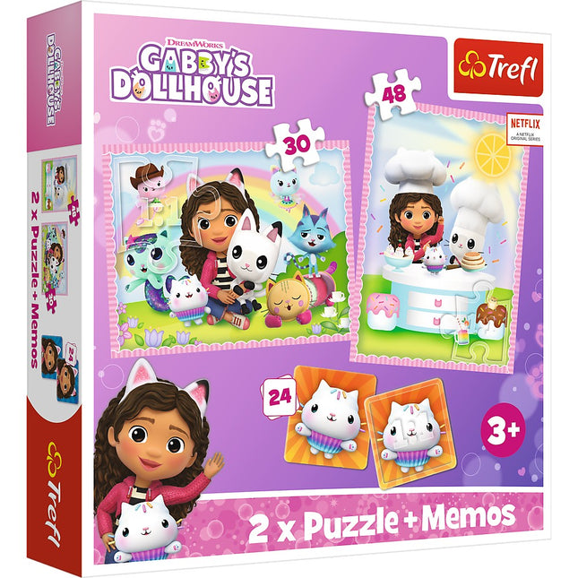 Trefl Gabby's Dollhouse sada puzzle s kartami Memo