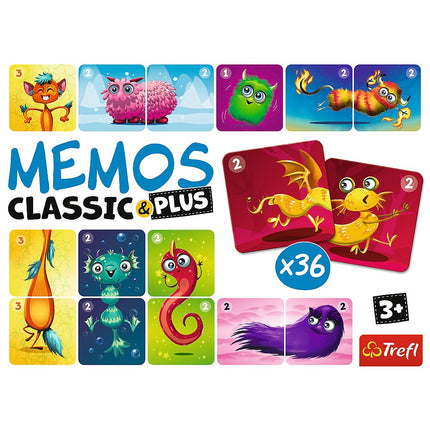 Trefl Memo Classic Plus roztomilé příšerky