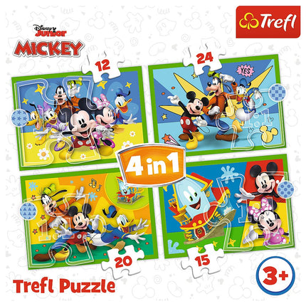 Trefl Mickey Mouse puzzle sada 4 v 1 12 15 20 24 ks