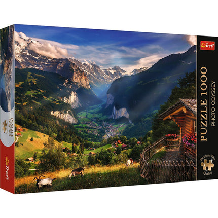 Trefl Premium Plus puzzle údolí Lauterbrunnen, Švýcarsko, 1000 ks