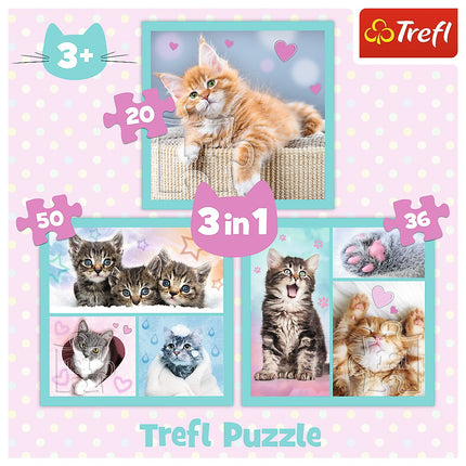 Trefl puzzle sada 3 v 1 koťata