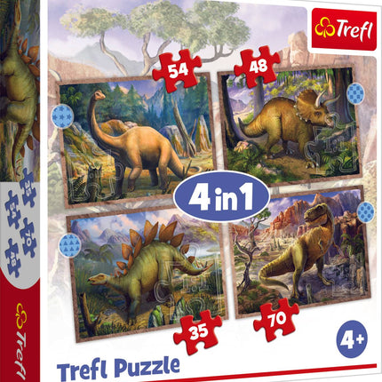 Trefl puzzle sada 4 v 1 dinosauři