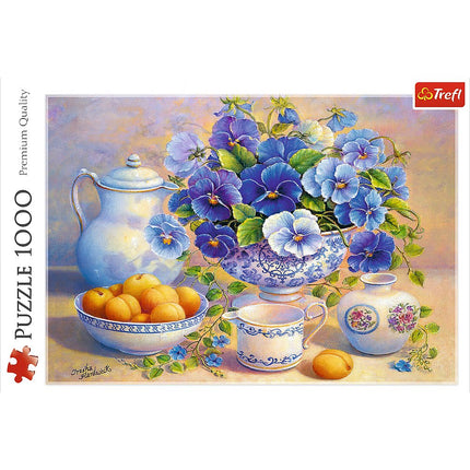 Puzzle Trefl modré květiny 1000 dílků