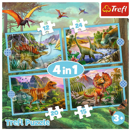 Puzzle Trefl dinosauři sada 4 v 1 12 15 20 24 dílků