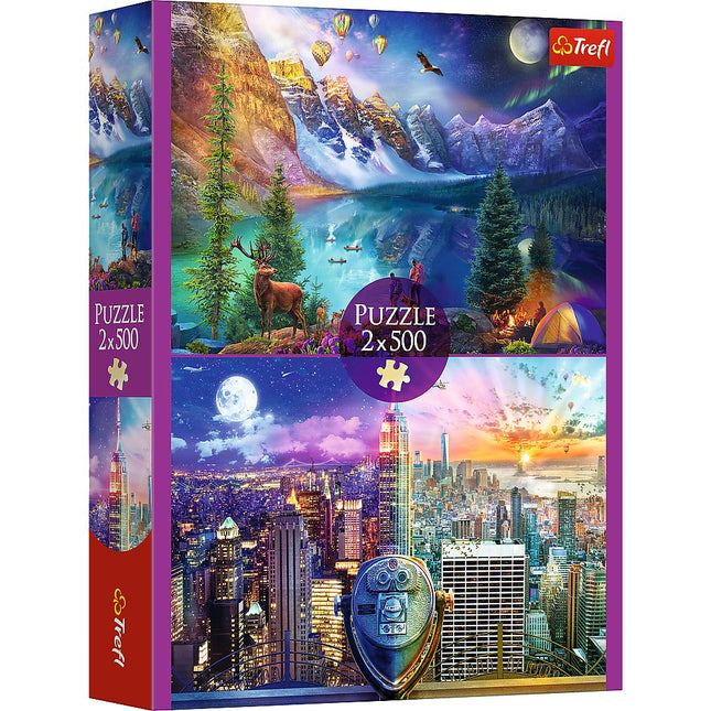 Puzzle Trefl sada americká cesta 2x500 dílků