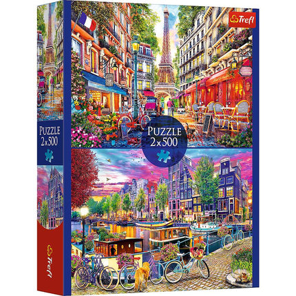 Puzzle Trefl sada evropská hlavní města 2x500 dílků