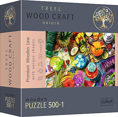 Dřevěné puzzle Trefl barevné koktejly 500+1 dílků