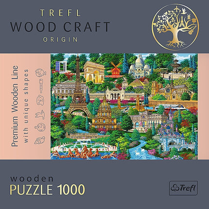 Dřevěné puzzle Trefl slavná místa Francie 1000 dílků