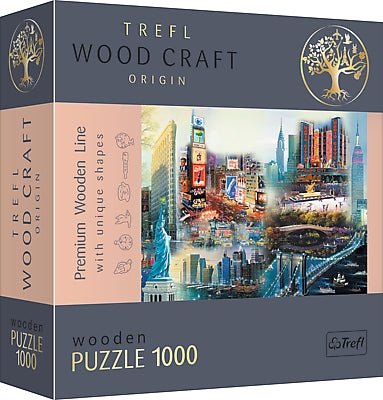 Dřevěné puzzle Trefl koláž New York 1000 dílků