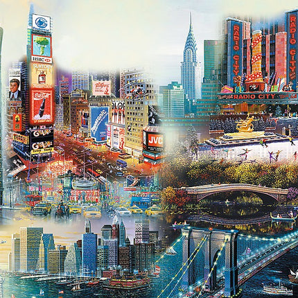 Dřevěné puzzle Trefl koláž New York 1000 dílků